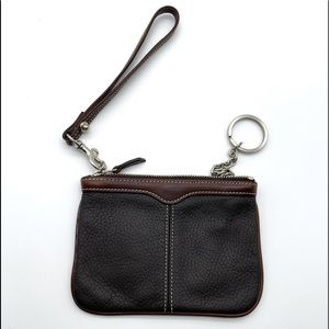 👛 Dooney & Bourke Brown Leather Wristlet